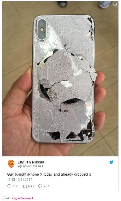 iPhone X szklana obudowa